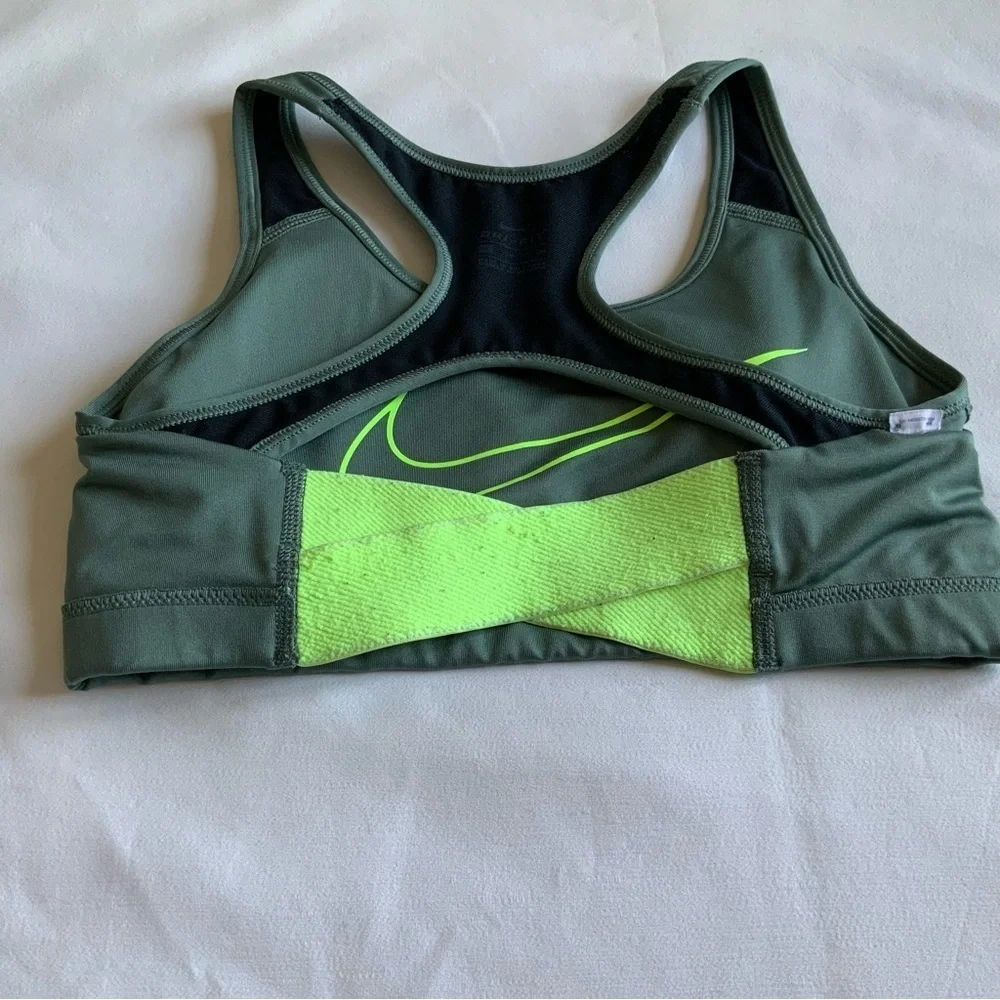 Nike Women's Olive and Black Swim Top